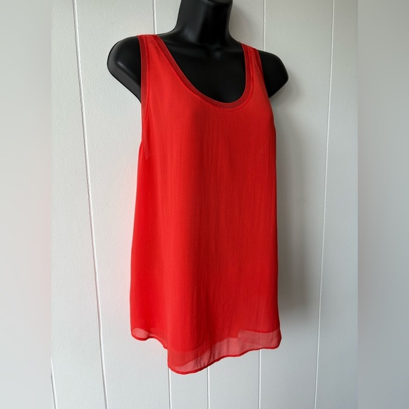Babaton Silk Orange/Red Tank Top | Size Large - Picture 2 of 5